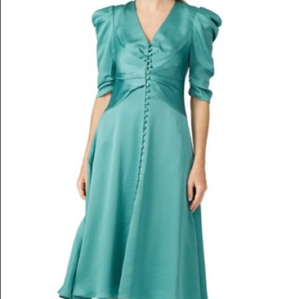 Jonathan Simkhai Satin Teal Midi Dress